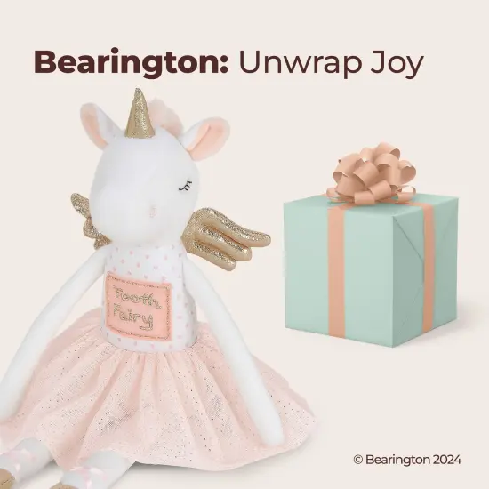 Bearington Collection Twinkles Soft Plush Unicorn Tooth Fairy Doll, 14 Inches, For Ages 3-14 White {5}