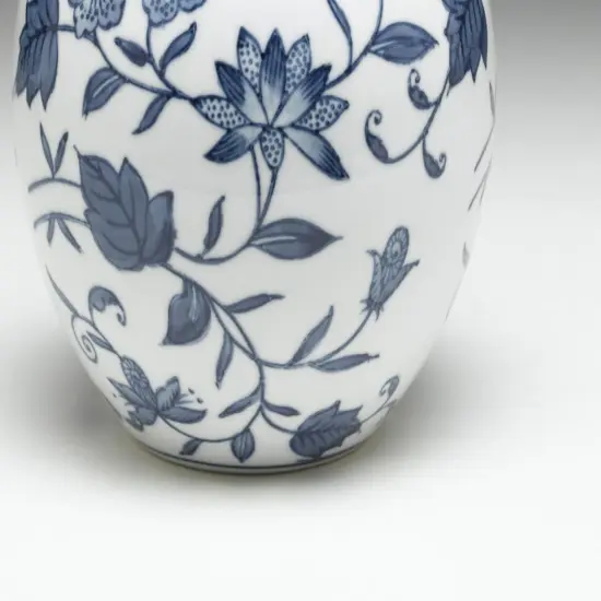 AA Importing 59767 Blue And White Round Jar With Lid {3}