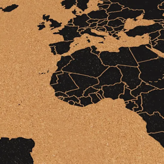 Juvale Cork Board World Map with Push Pins and Screws, Travel Tracker Map for Home and Office Wall Decoration, Easy Installation, Pin Past Adventures and Future Trips, 23.5 x 0.75 x 15.75 in Brown {3}