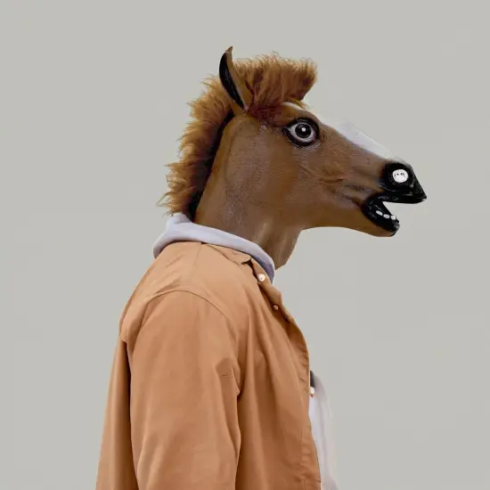 Brown Horse Head Mask Costume Accessory {3}