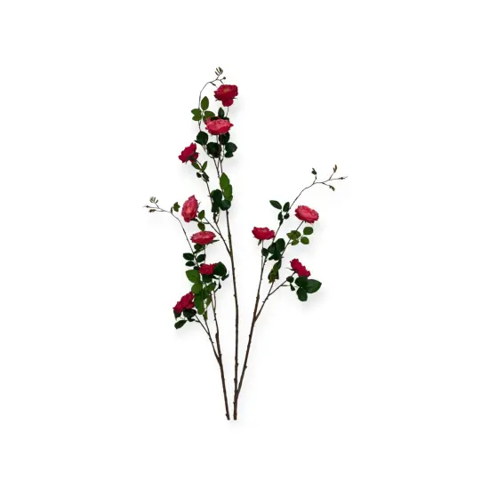 59" Tall Faux Pink Rose Spray Branch &ndash; Realistic Artificial Long Stem for Vases & Wedding Decor-FSR346-BT {5}