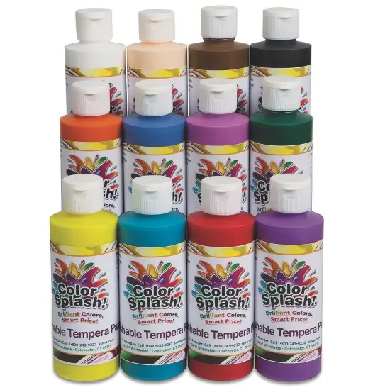 Color Splash!&reg; Washable Tempera Paint, 8 oz. (Pack of 12) {1}