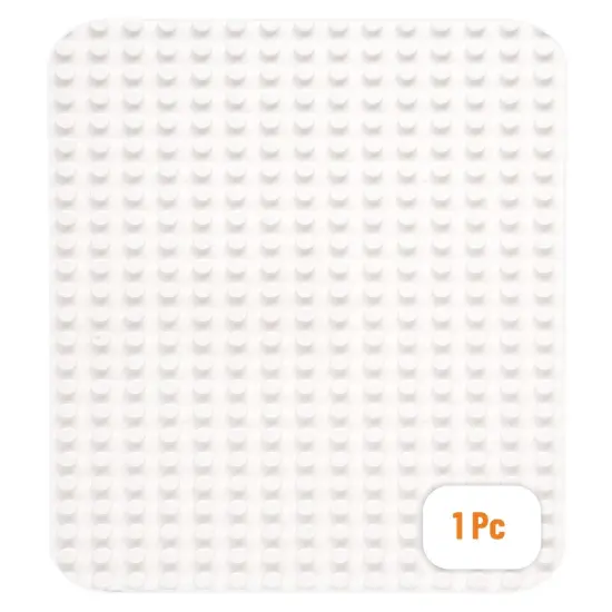 Strictly Briks Classic Big Briks Stackable Baseplates, Large Pegs for Ages 3 and Up, 100% Compatible with All Major Brands, White, 1 Piece, 13.75" x 16.25" Inches {1}