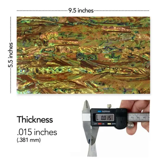 Shell Veneer, 5.5 x 9.5 inches | WMOP, BMOP, Abalone | Includes 3M Adhesive Sheet for Application, Great for Inlay Projects Tigers Eye {2}