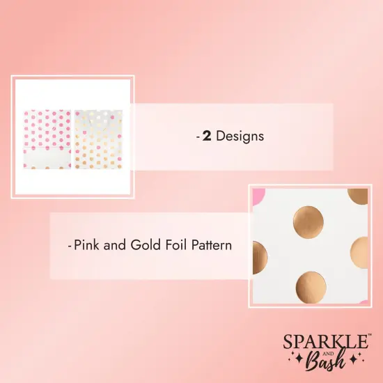 Extra Large Gift Bags for Birthday Party, Girl Baby Shower, Pink Polka Dots (6 Pack) {4}