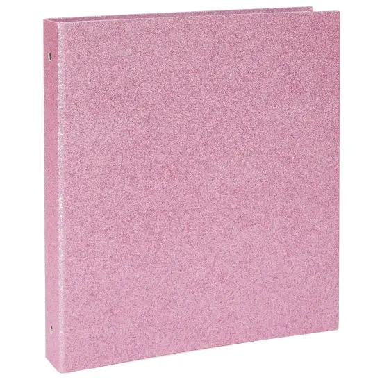 Paper Junkie 2 Pack Sparkly Pink 3 Ring Binder with 2 Inch Rings, Glitter File Folder Pockets for Office Supplies, Planner, Portfolio 350 Sheet Capacity (11 x 12 in) {7}