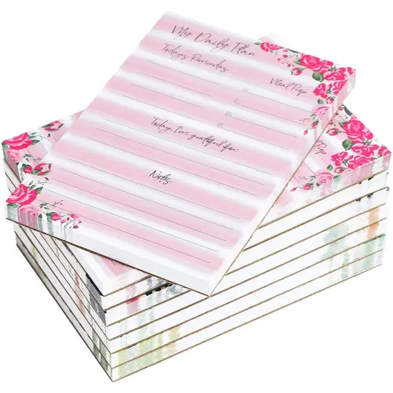 Calendar Sticky Notes for Monthly, Weekly, and Daily in Floral Print (8 Pack) Red {5}