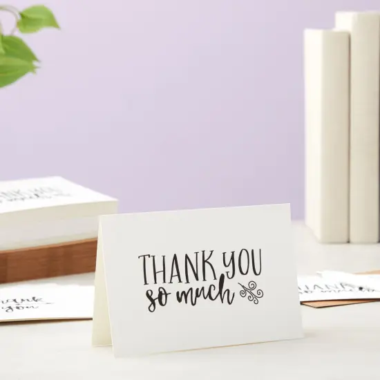 48-Pack Black and White Thank You Cards with Kraft Paper Envelopes for Graduation, Wedding, Birthday, Baby Shower, Blank Inside, Assorted Simple Vintage-Style Designs (4x6 In) {3}