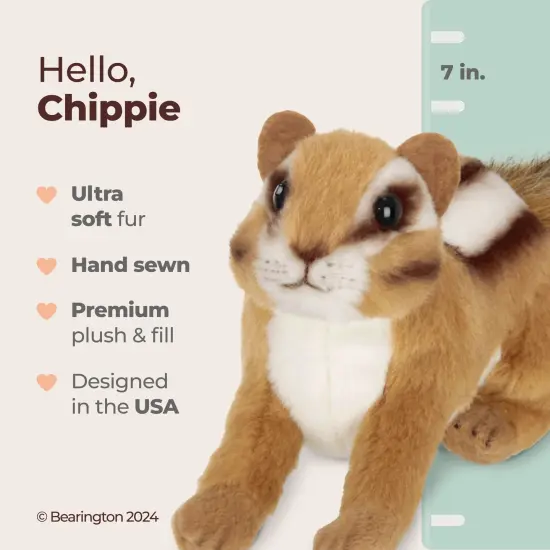 Bearington Collection Chippie Plush Chipmunk Stuffed Animal, 7 Inch, For Ages 1-14 Multicolor {2}