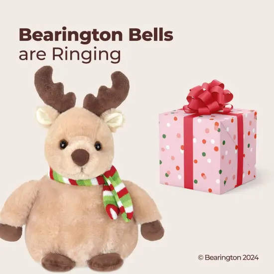 Bearington Big Bucky Reindeer Stuffed Animal, 11.5 Inch Christmas Plush Gifts for Kids, For Ages 3-14 Brown {5}