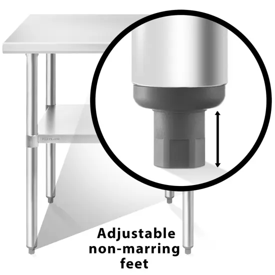 KUTLER Stainless Steel Table, NSF Heavy Duty Commercial Kitchen Prep and Work Table with Undershelf for Restaurant, Hotel, Home {5}