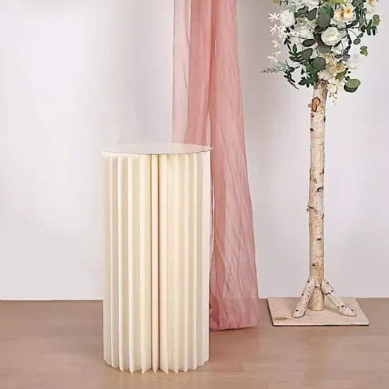 32" Ivory Folding DIY Accordion Pillar Cardboard Display Stand Pedestal Box {3}