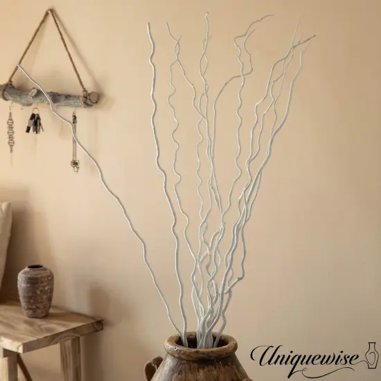 Uniquewise 12pc 59" Natural Dried Willow Twigs Ideal Sticks for DIY Crafts Decorative Stems Floral Arrangements Floor Vase Fillers Wedding Centerpieces Event Decorations and Home D&eacute;cor Accents, White {2}