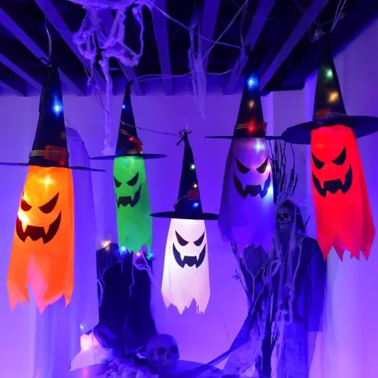 Halloween Decorations Outdoor Ghosts with Glowing Ghost Hat {4}