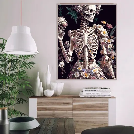 Skeleton Paint by Numbers Kit for Adults {4}