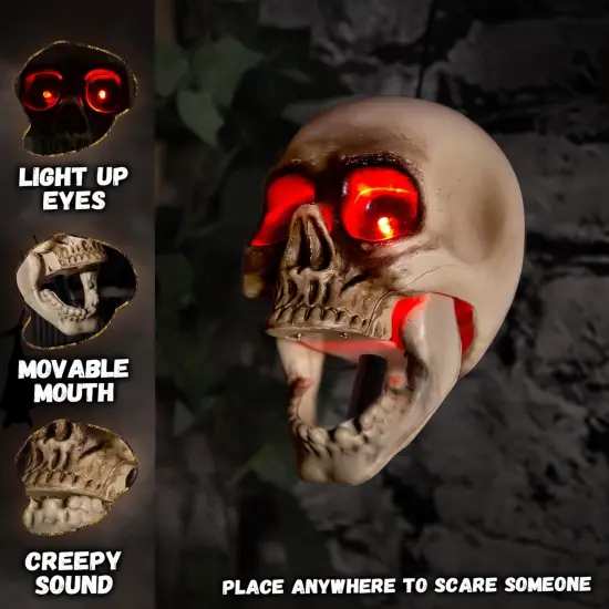 3 Pack Halloween Animatronics Skull Stakes with Sound Activated {2}