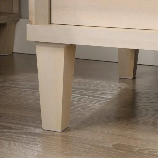 Light Maple Wood Farmhouse Style 1-Drawer Nightstand with Open Shelf {2}