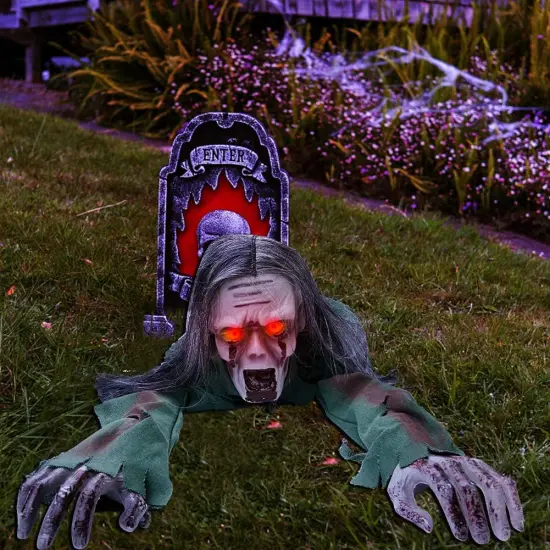 Crawling Ghost Long Hair Horror Voice Skeleton Yard Decor {2}