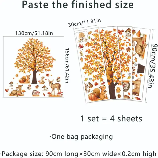 Large Autumn Fall Wall Decals - Maple Tree {3}