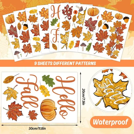 9 Sheet Fall Thanksgiving Wall Stickers {2}