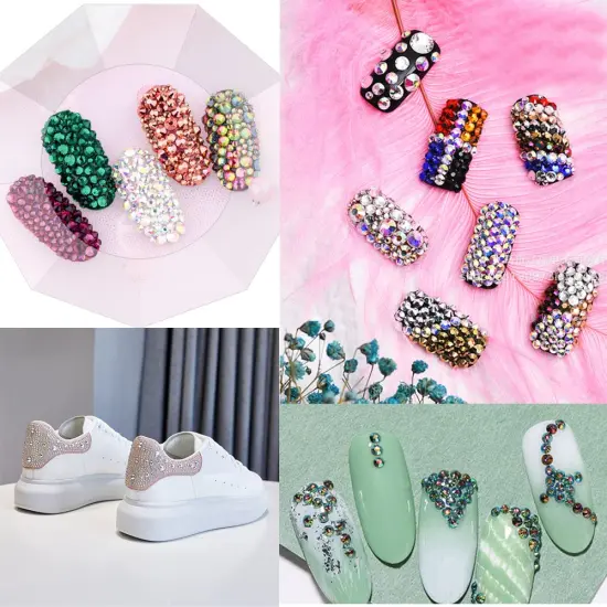 4500pcs+ Flatback Glass Hotfix Iron On Rhinestones Crystal for DIY Making with 1 Tweezer & 1 Picking Pen for Shoe, Cloth, Face Art, Bag, Manicure(3-Sizes,6-Colors, Multi-Color Series#2) {3}