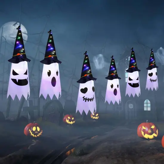 3 Pcs Light Up Hanging Ghosts {4}