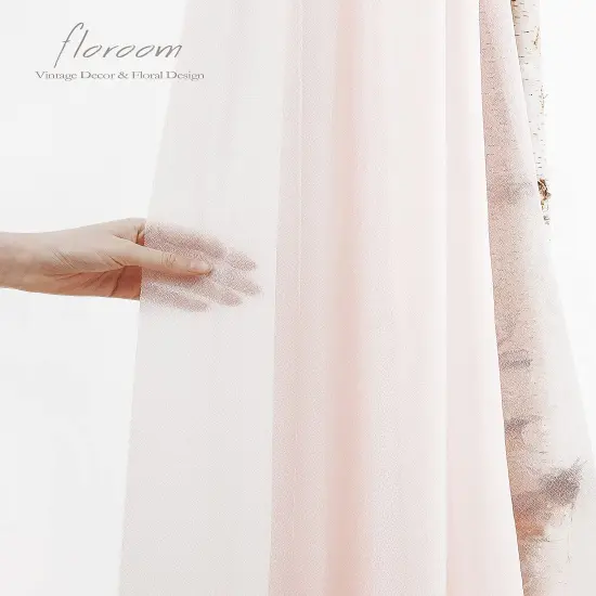 Wedding Arch Draping Fabric 2 Panels 20Ft Blush Chiffon Fabric Drapes Arbor Drapery Wedding Ceremony Reception Swag Decorations {3}