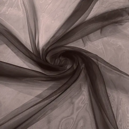 1 Yard Crystal Organza Fabric Soft Sheer Lightweight Material for Dresses Linings Costumes Brown {1}