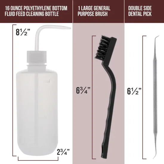 25 Piece Professional Airbrush and Spray Gun Cleaning Kit with 16oz Wash Bottle {5}