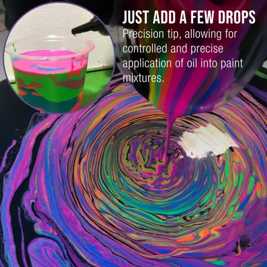 6-Ounce Silicone Pouring Oil - 100% Silicone Oil Pouring Medium for Acrylic Paint, Clear, Odorless Cell Creation Medium {4}
