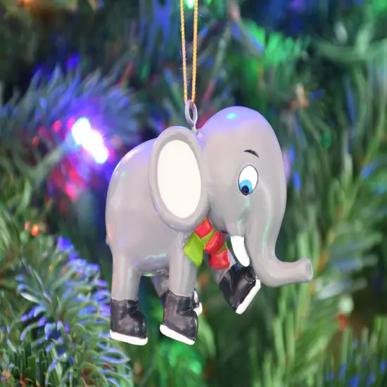 Tree Buddees Learning to Skate Cute Elephant Ice Skating Christmas Ornament {2}