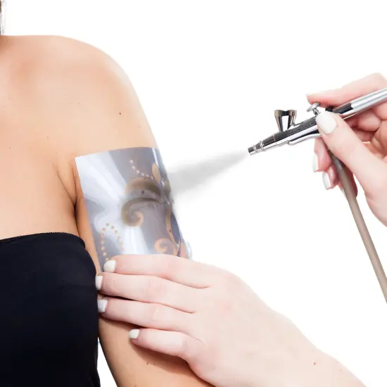 Black Airbrush Temporary Tattoo Body Paint Makeup, 1 oz. {4}