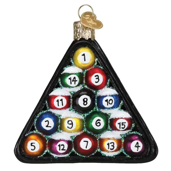 Old World Christmas 3.75 In Billiard Balls Christmas Tree Ornament , Ornament Pool Table Eight Ball Multicolored {1}