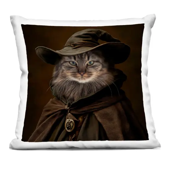 Stupell Industries Whiskered Wizardry Cat Indoor Pillow, 18 x 7 x 18 {1}