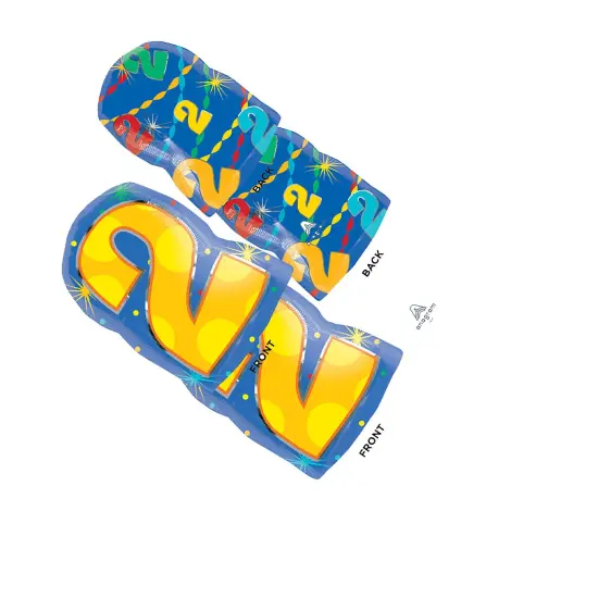 Number 2 Confetti Dots 20 Inch Foil Mylar Balloon {3}