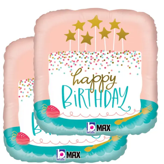 Betallic&reg; 18 Inch Birthday Confetti Cake Foil Mylar Balloon {1}