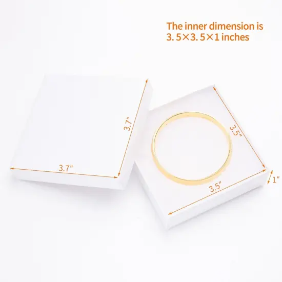 Magicool 20 Pack 3.5x3.5x1 Inch Cardboard Jewelry box Necklaces,Bracelets,Earrings,Small Gift Packaging,Jewelry Gift Boxes Lids Filled Cotton(White), 3.5x3.5x1 Inch (Pack of 20) {2}