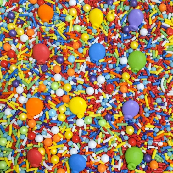 Edible Balloons Up Up and Away Cake Decoration Confetti Sprinkles Cake Cookie Cupcake IceCream Donut Jimmies Quins - 4oz {3}