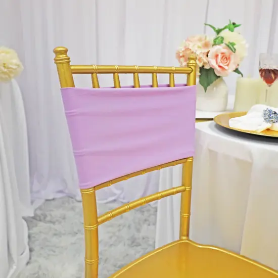 10 Pieces Elegant Lavender Stretch Spandex Chair Bands 7 x 13 Inches {2}