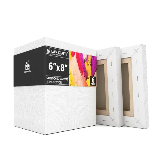 CRAFTS Stretched Canvas 6" X 8" Pack of 6 {1}