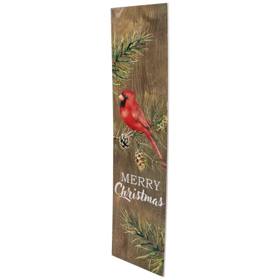 Northlight Cardinal Merry Christmas Wooden Porch Sign - 38" Red {4}