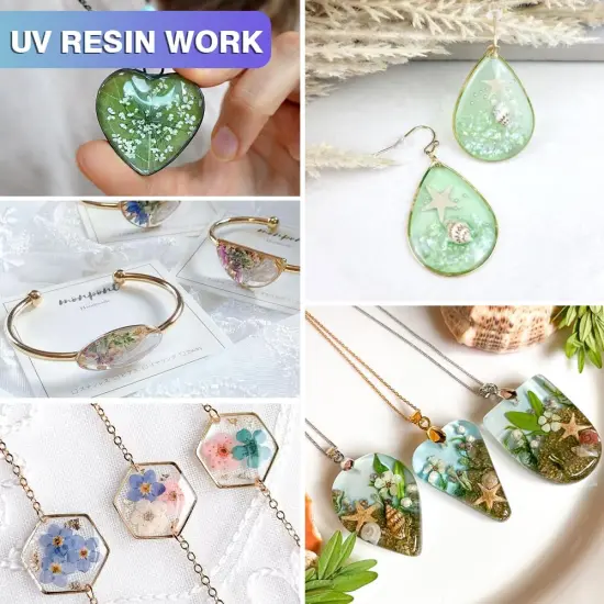 OSBANG Crystal Clear Hard UV Resin Upgraded Formula Ultraviolet Fast Curing Resin for Jewelry Making Craft Decoration, Hard Transparent Glue Solar Cure Sunlight Activated Resin Casting & Coating（300g） {2}