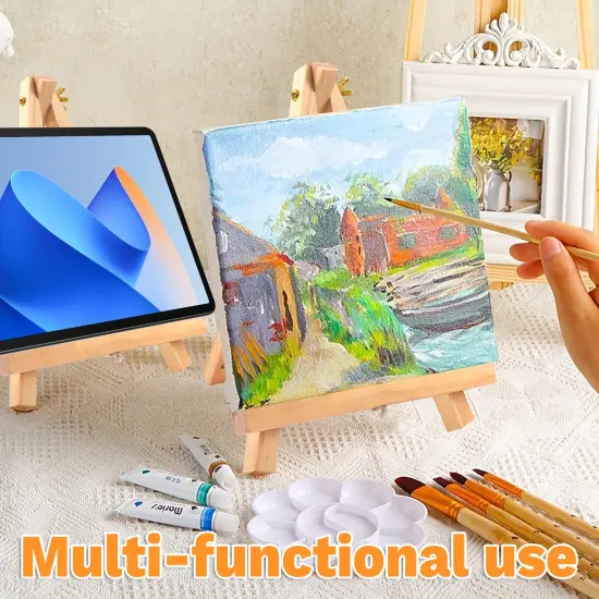 10 Pack 9 Inch Wood Easels,Art Craft Painting Easel,Table Top Easels for Painting, for Painting Party Displaying Canvases, Photos Mini Display Tripod Apply to Kids Artist Adults Students Etc {2}