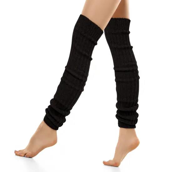 Wrapables Over The Knee Long Wool Blend Leg Warmers, Black {1}