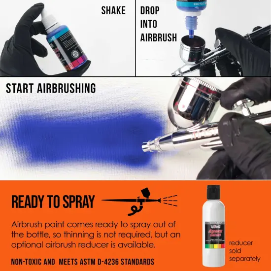 Orange, Transparent Acrylic Airbrush Paint, 1 oz. {3}