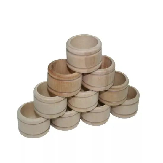 Kitcheniva 25 Pcs Unfinished Wood Napkin Ring Holder Craft DIY {1}