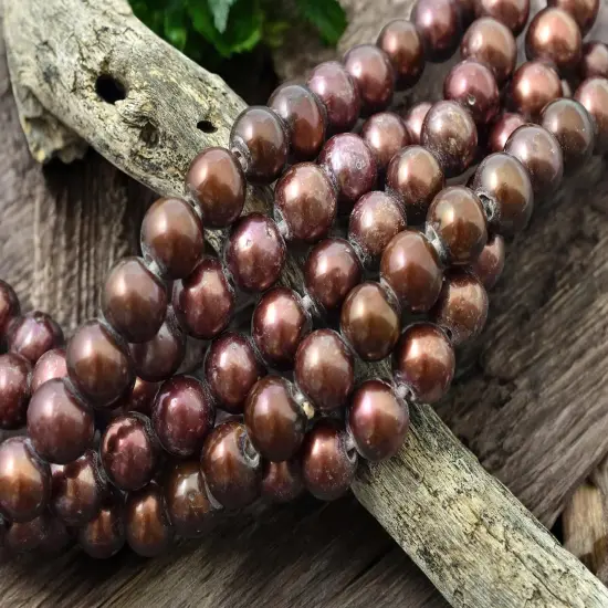 9x10mm Mauve Pink Large Hole Fresh Water Nugget Pearls (8" Strand) {2}
