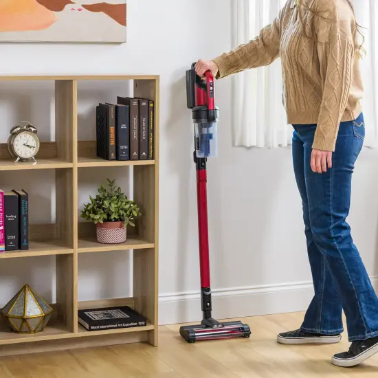 IRIS USA Cordless Stick Vacuum Cleaner - Black/Red {4}