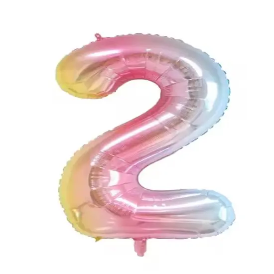 Rainbow Gradient Colorful Number Balloon Foil Balloon F07M1-77-2 {1}
