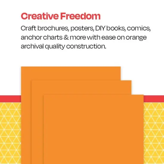 School Smart Folding Bristol Board, 9 x 12 Inches, Orange, Pack of 100 {3}